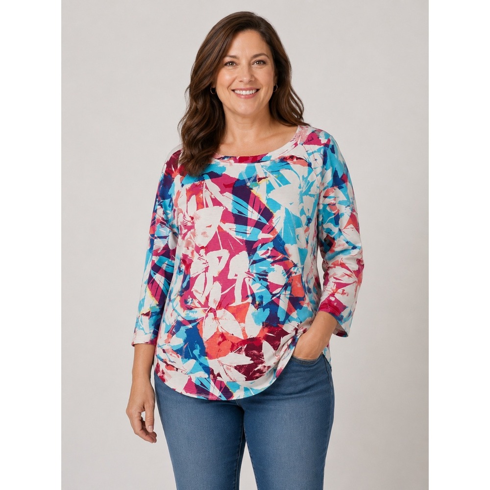 Talbots Outdoor Athleisure Top Womens L Colorful Sun Protection Summer Resort